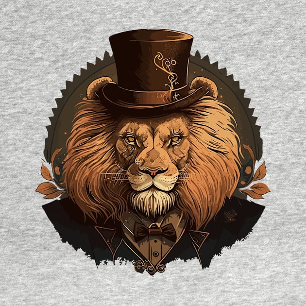 Lion wearing top hat by K3rst